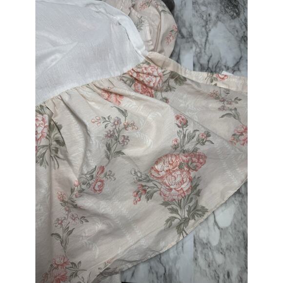Vintage Laura Ashley Queen Dust Ruffle Floral Bed Skirt Cottage Core Romantic - Picture 2 of 5